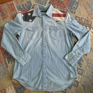 Ralph Lauren Denim Pearl snap button up